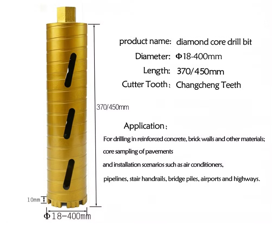 Sharpened Abrasion-Resistant Diamond Core Drill Bit for Reinforced Concrete/Metal - HVAC & AC Installation Hole Making(图2) 未标题-2.jpg